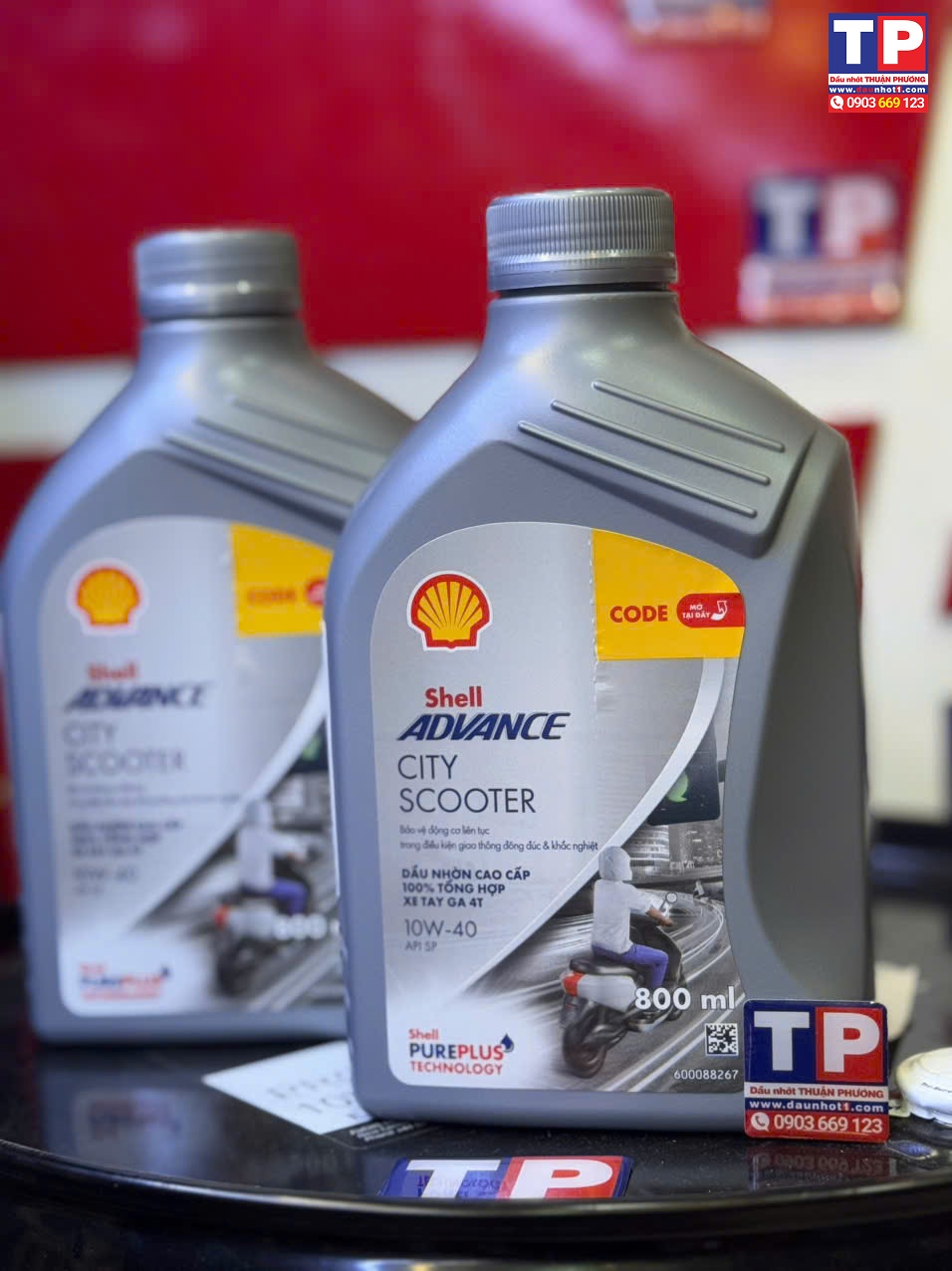Nhớt xe tay ga Shell Advance City SCOOTER 10W40 SP 800ml